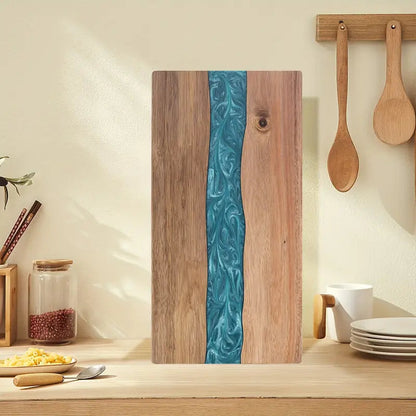 Snijplank met harsrivier | Acaciahouten charcuterie- en kaasplank