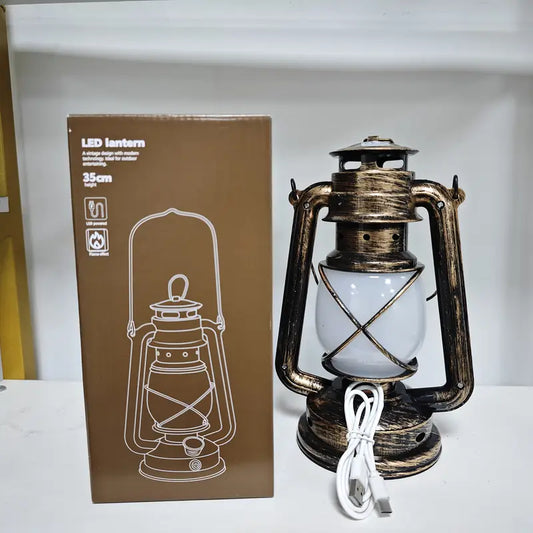 USB Oplaadbare Campinglantaarn met Antieke Bronzen Afwerking