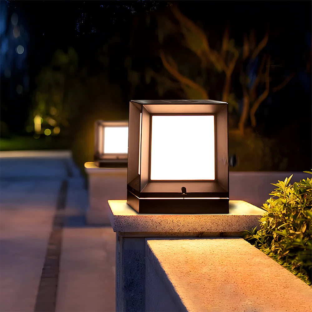 Moderne LED Zwarte Solar Buitenlantaarn