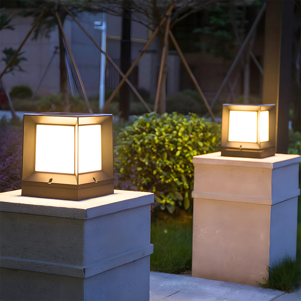 Moderne LED Zwarte Solar Buitenlantaarn