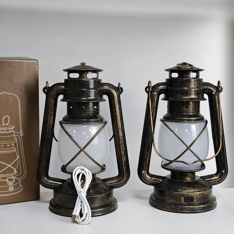 USB Oplaadbare Campinglantaarn met Antieke Bronzen Afwerking
