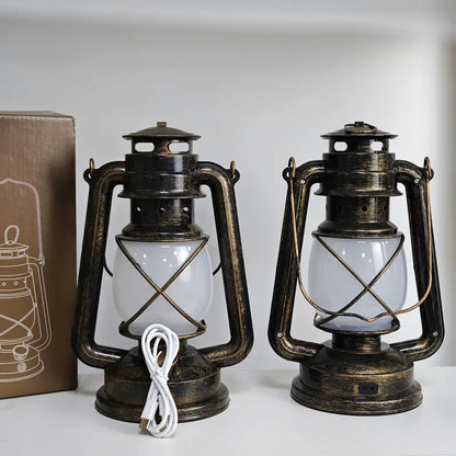 USB Oplaadbare Campinglantaarn met Antieke Bronzen Afwerking