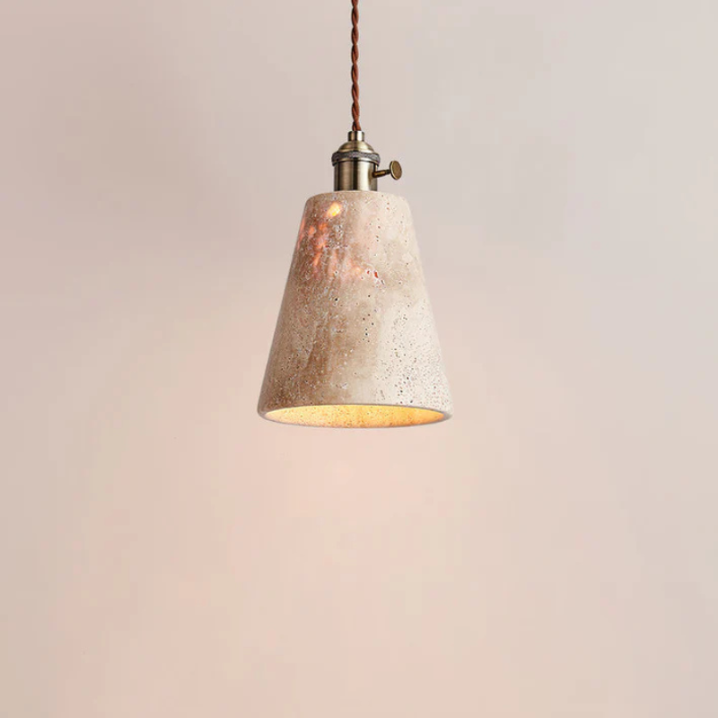 Hanglamp van Geel Travertijn en Goud