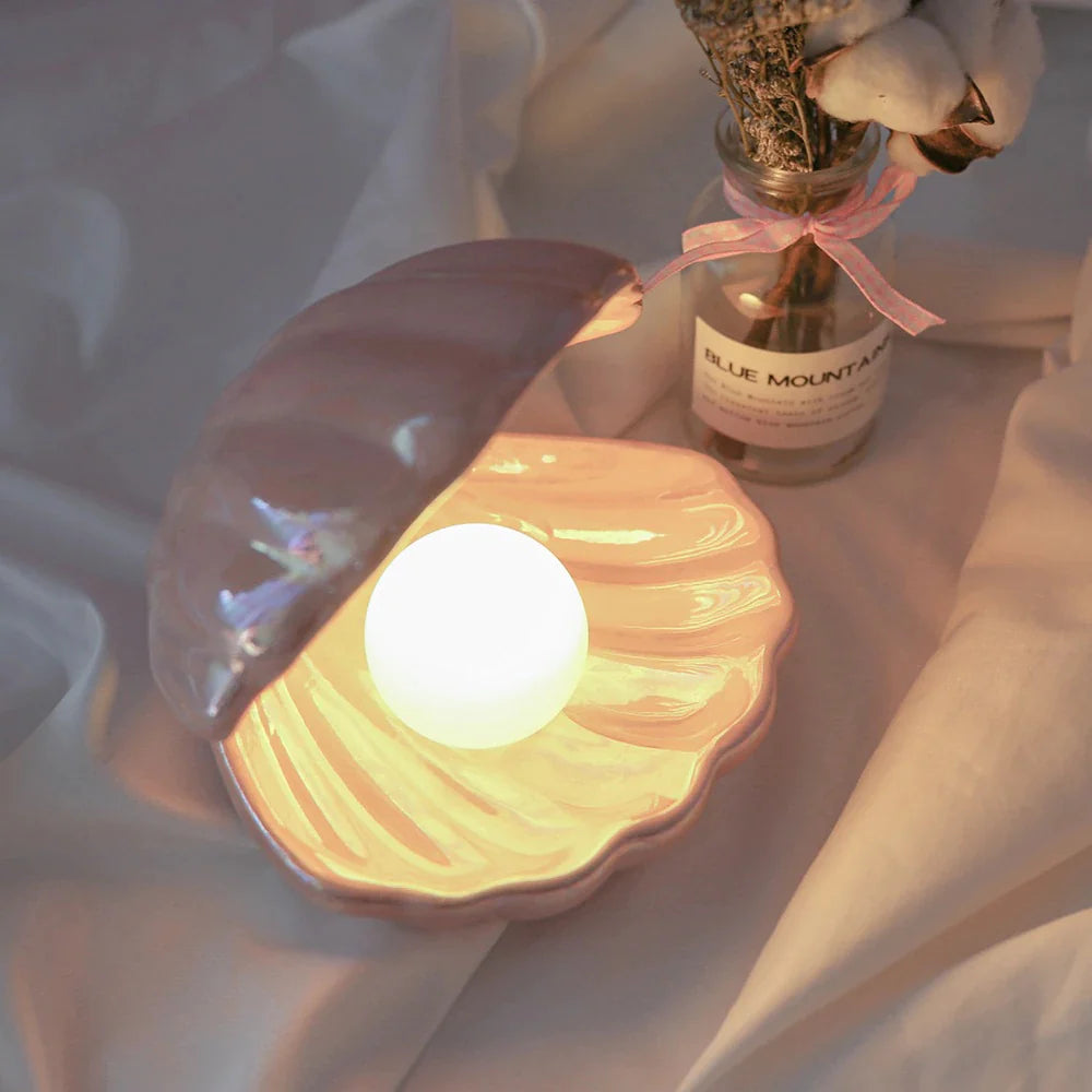 Warme LED Zeemeermin Parel Nachtlamp