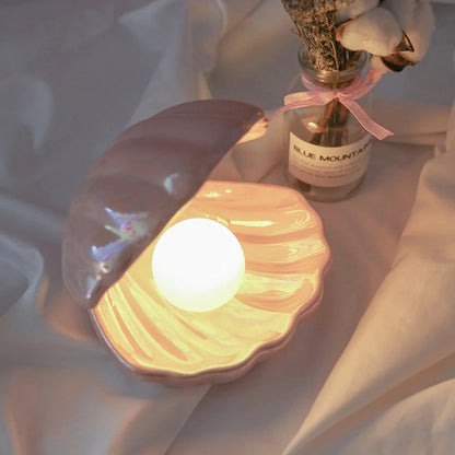 Warme LED Zeemeermin Parel Nachtlamp