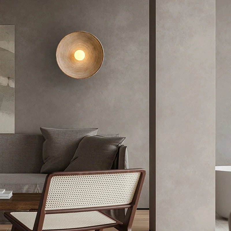 Retro Keramische Stijl Hars Ronde LED Wandlamp