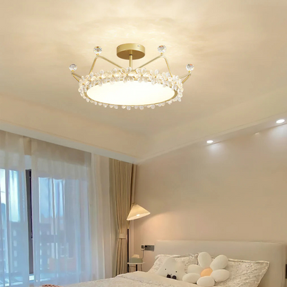 Bloem Bladkroon Plafondlamp met  Gouden Afwerking