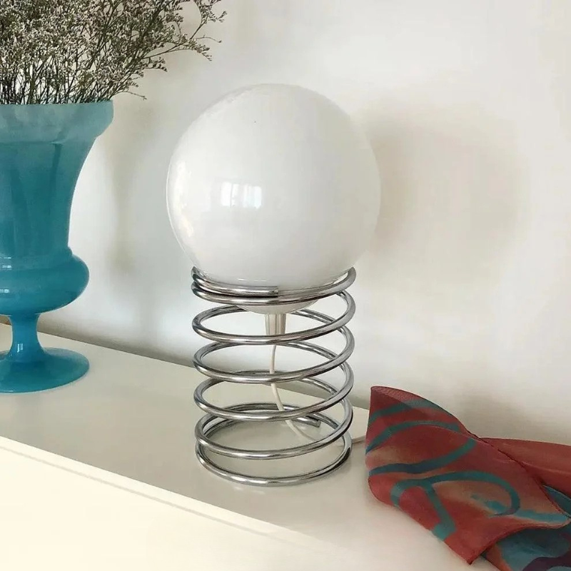 Elegantie Glas & Metaal Chippendale Tafellamp