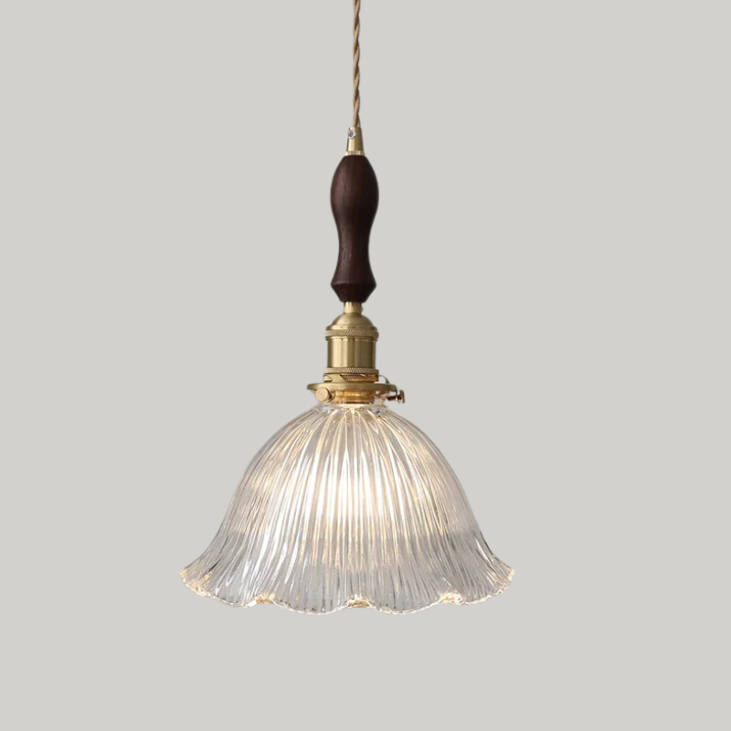 Luxe Tiffany Hanglamp met Walnoothout