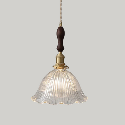 Luxe Tiffany Hanglamp met Walnoothout