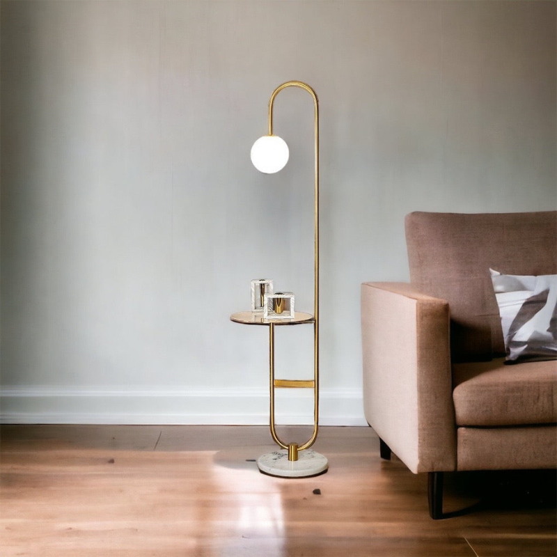 Scandinavische Vloerlamp met Ronde Tafel