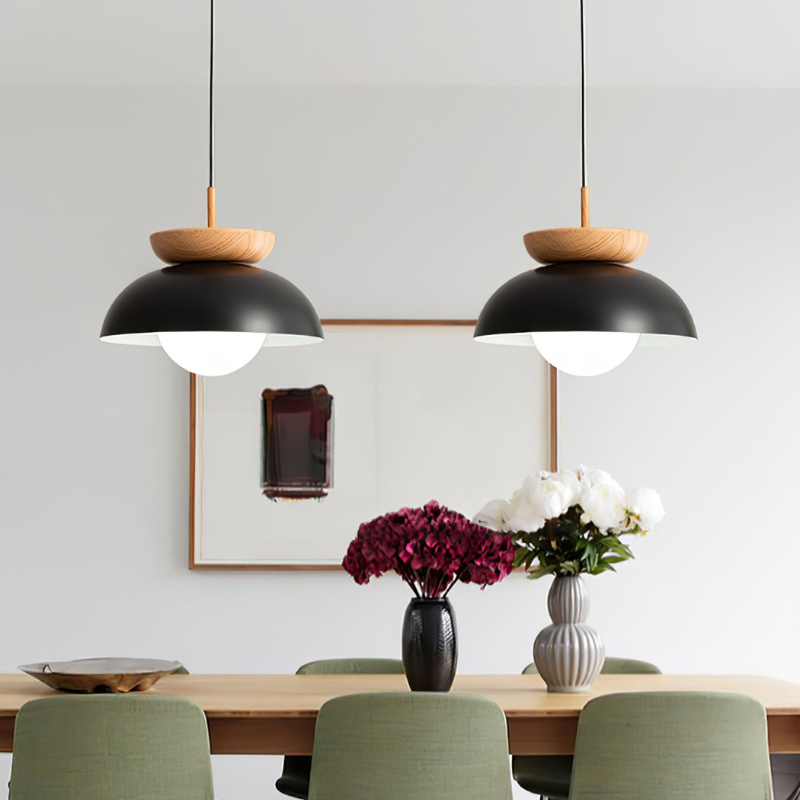 Nordic Japanse Glazen bol Halfhout Hanglamp