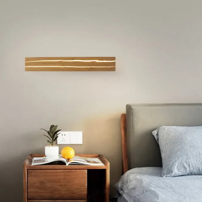 Moderne Houtcrack Wandlamp – Natuurlijk Hedendaags Design