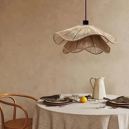 Elegant Jute Boho Blauweregen Hanglamp