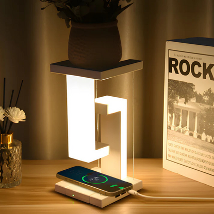 Zwevende Tafellamp met USB & Draadloos Opladen