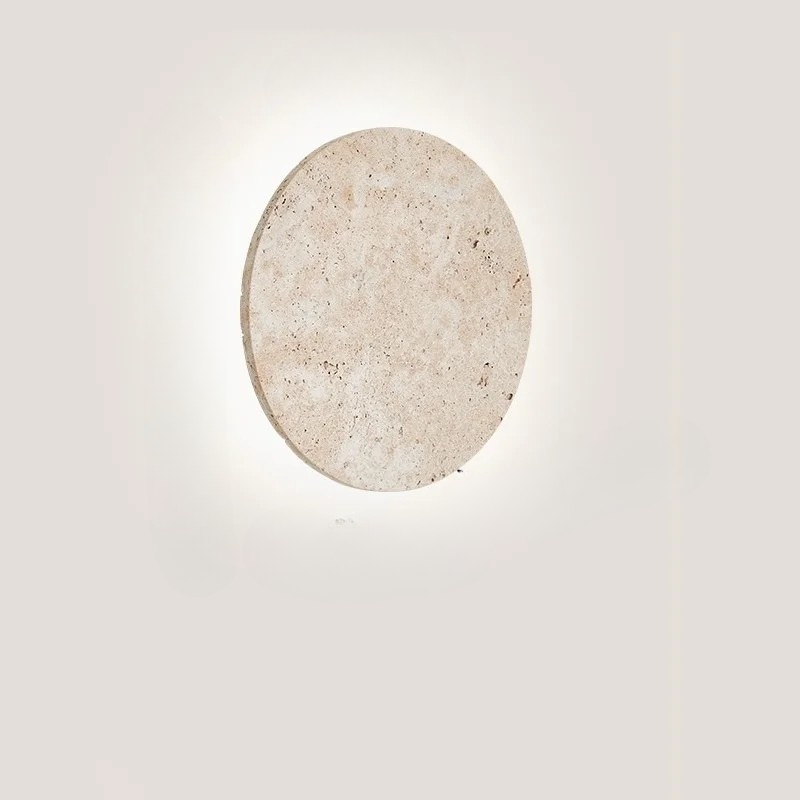 LED Scandinavisch Geel Travertin Steen Wandlamp