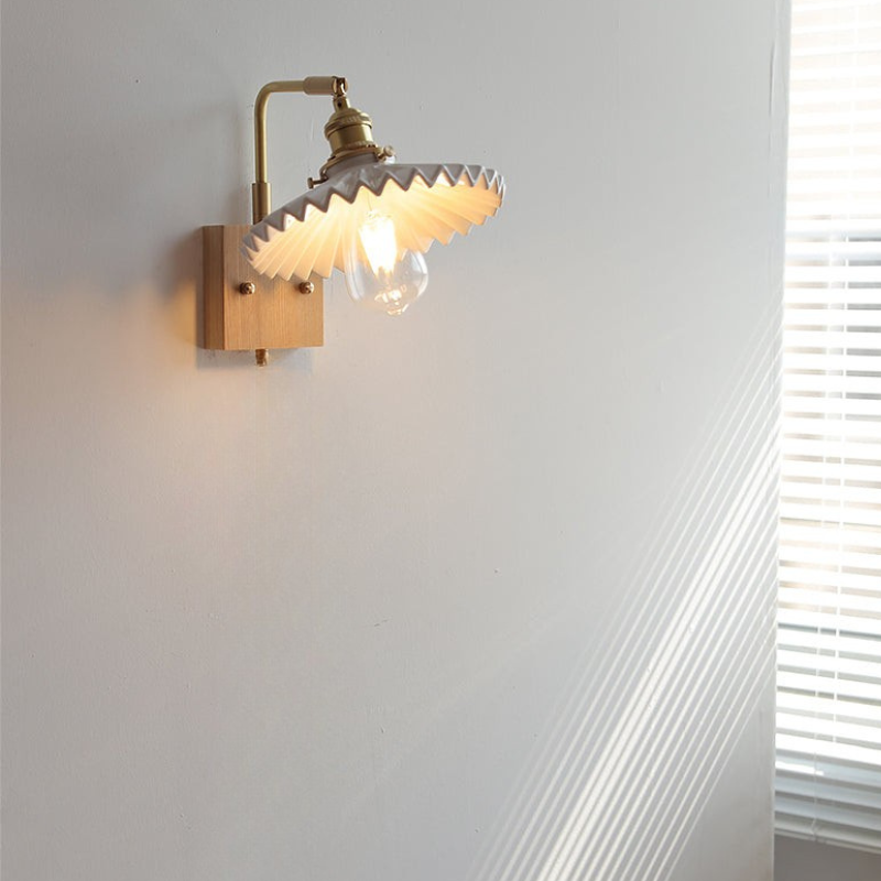 Nordic Scandinavische LED Wandlamp met Houten Accenten