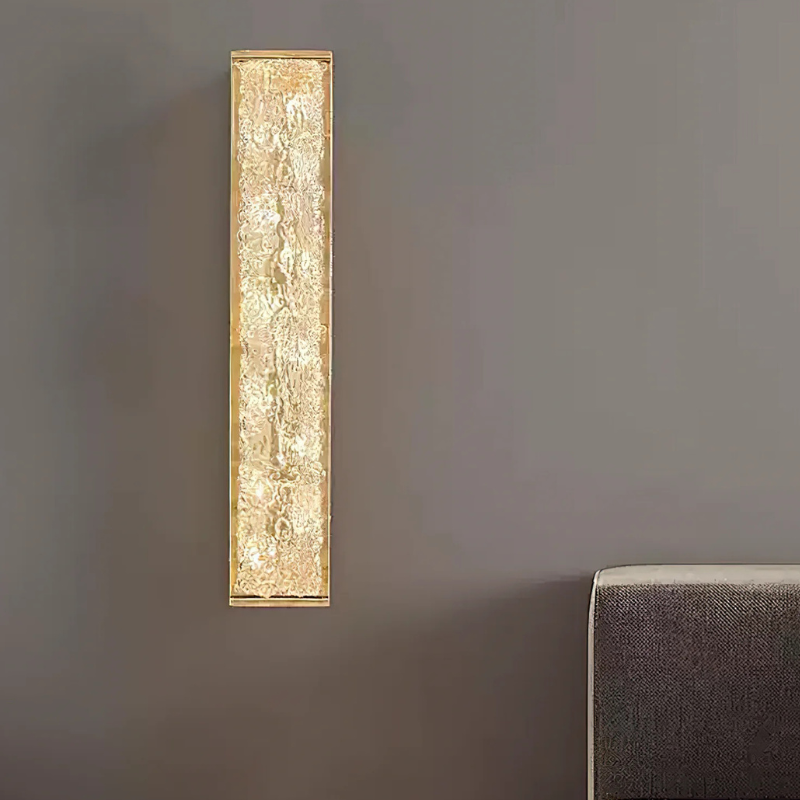 Moderne Rechthoekige Wandlamp van Messing en Hars