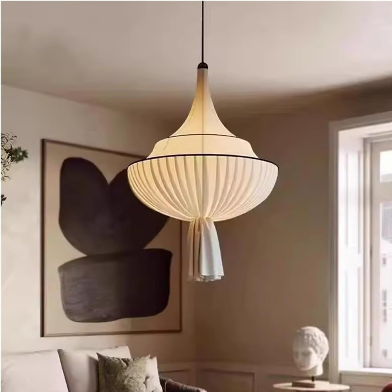 Franse Stijl Stoffen KapHanglamp met Warme Licht