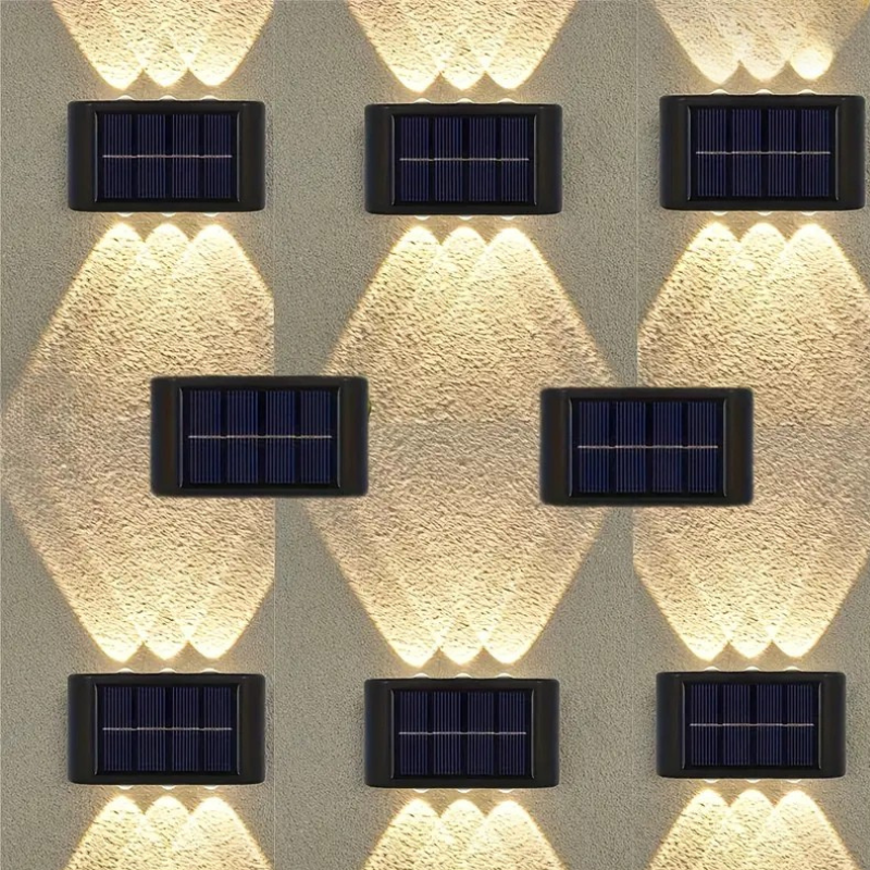 6 LED Solar Buitenlamp – Energiezuinige Wandverlichting voor Tuin en Terras