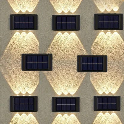 6 LED Solar Buitenlamp – Energiezuinige Wandverlichting voor Tuin en Terras