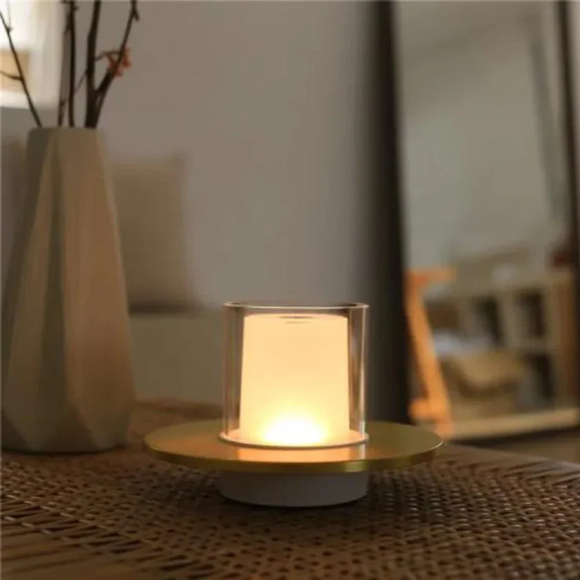 Moderne Draagbare Tafellamp met Kaarslichtsfeer