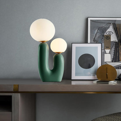 Minimalistisch Zachte Kleuren Dubbel Glas Tafellamp