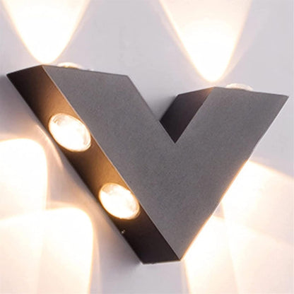 Minimalistische V-vormige LED Buiten Wandlamp