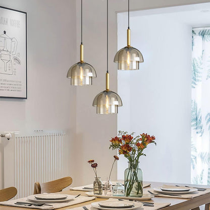 Moderne Cognackleurig Glas Luxe Hanglamp