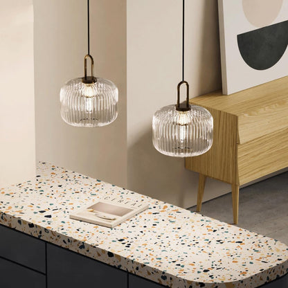 Moderne Stijlvolle Strepen Glazen Hanglamp