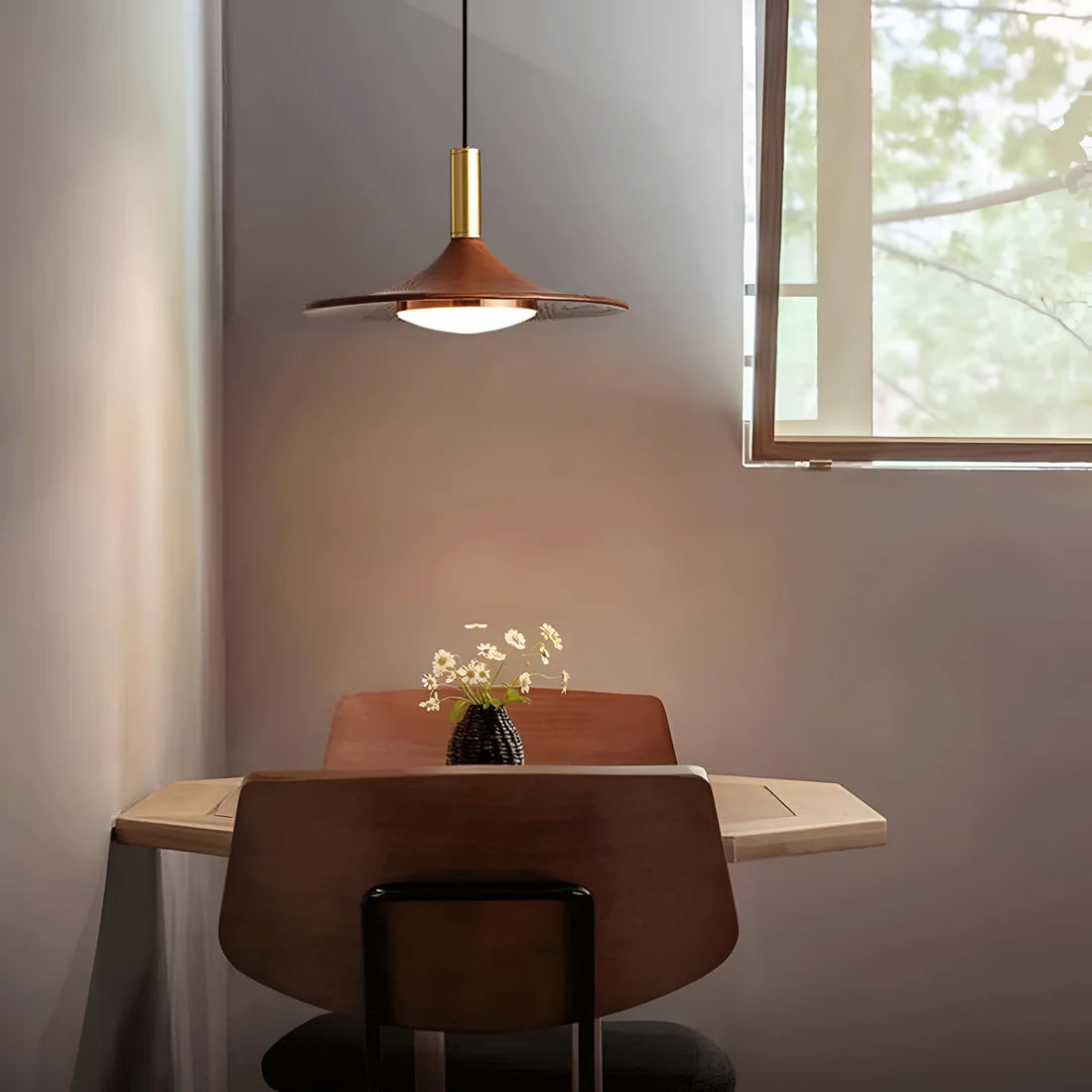 Scandinavische Stijl Walnoot Houten Hanglamp