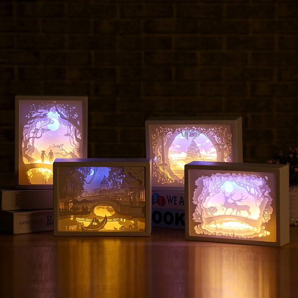 Creatieve 3D Papieren Doos LED Nachtlampje