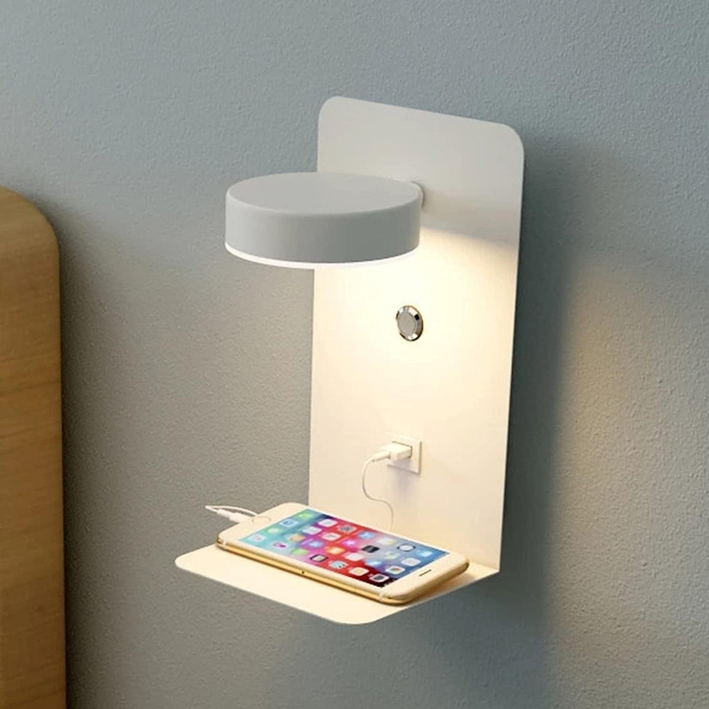 Creatieve Eenvoudige LED  Telefoonoplader Wandlamp