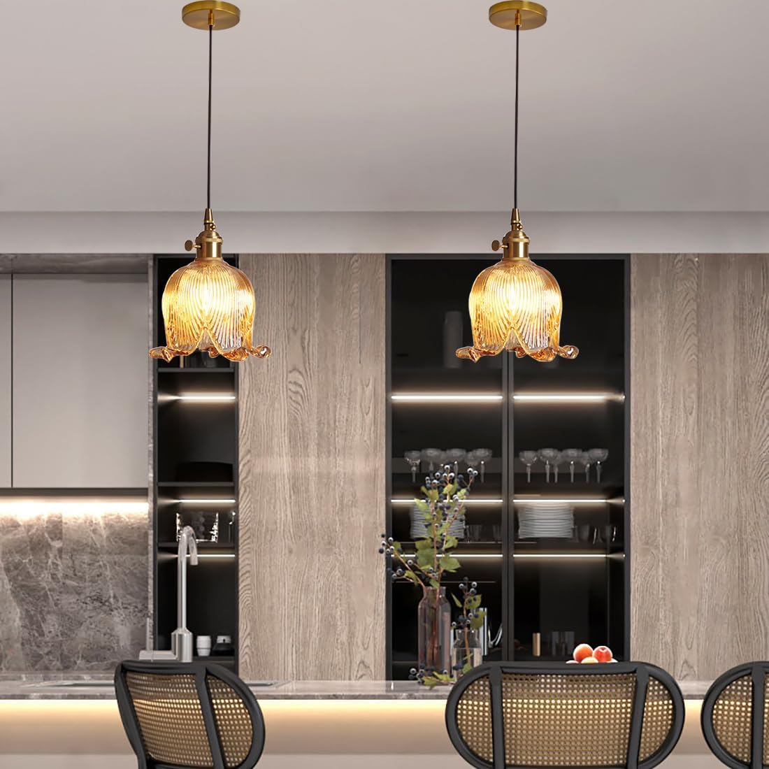 Bloom Glow Glazen Bloemvormige Hanglamp