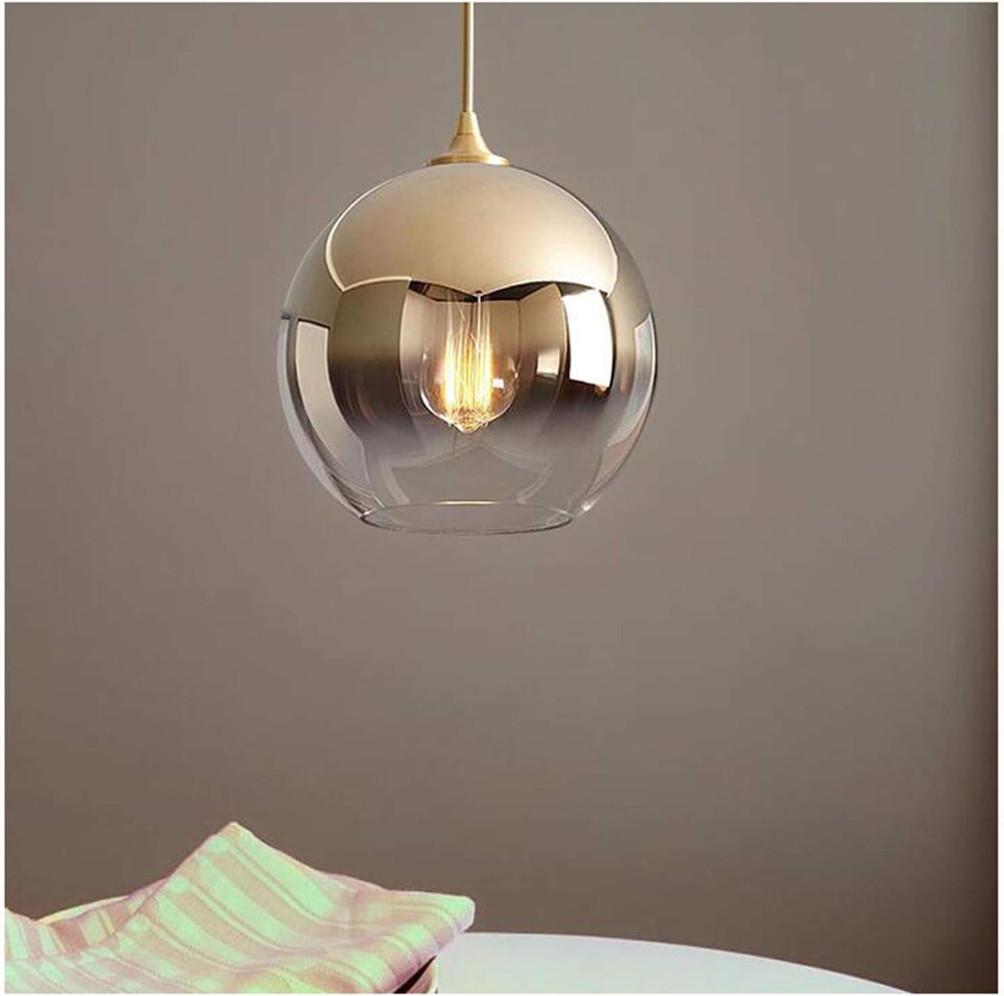 Glazen Hanglamp met Metallic Ombre Afwerking