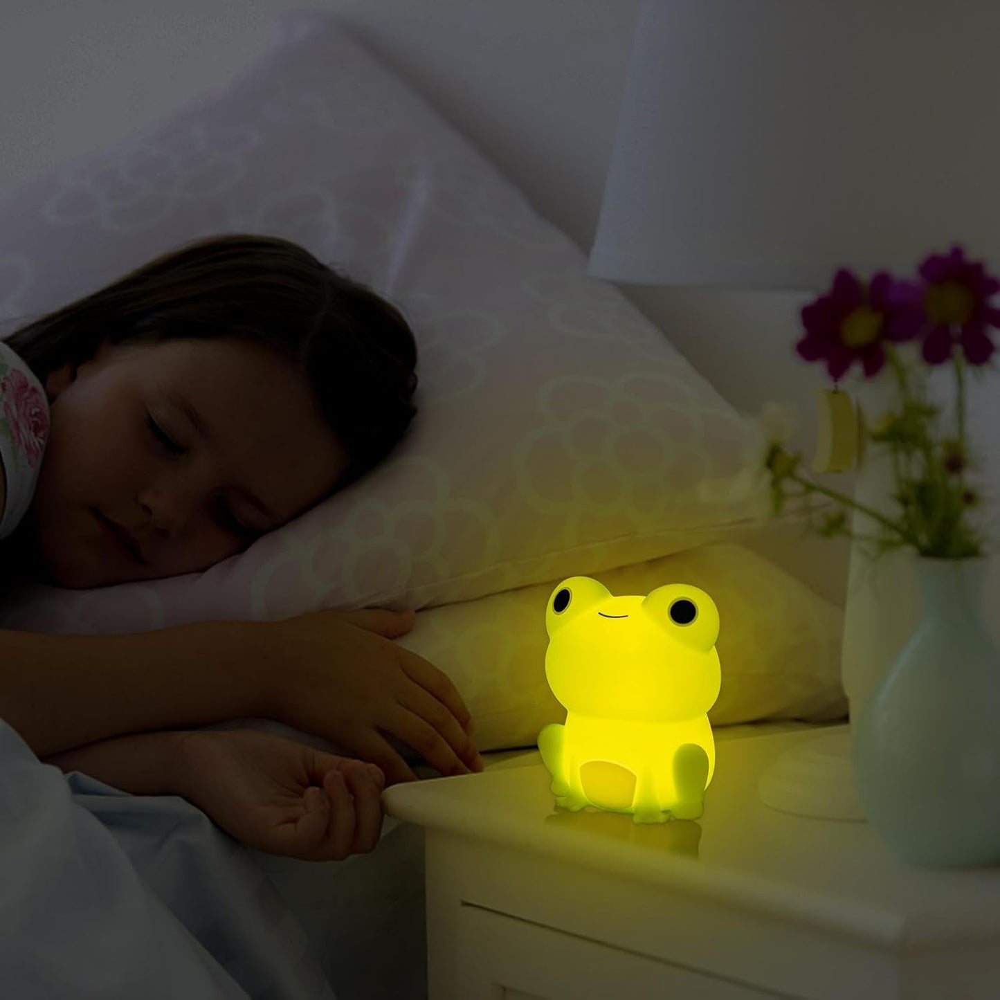Schattige Veelkleurige Kikker Oplaadbare Nachtlampje
