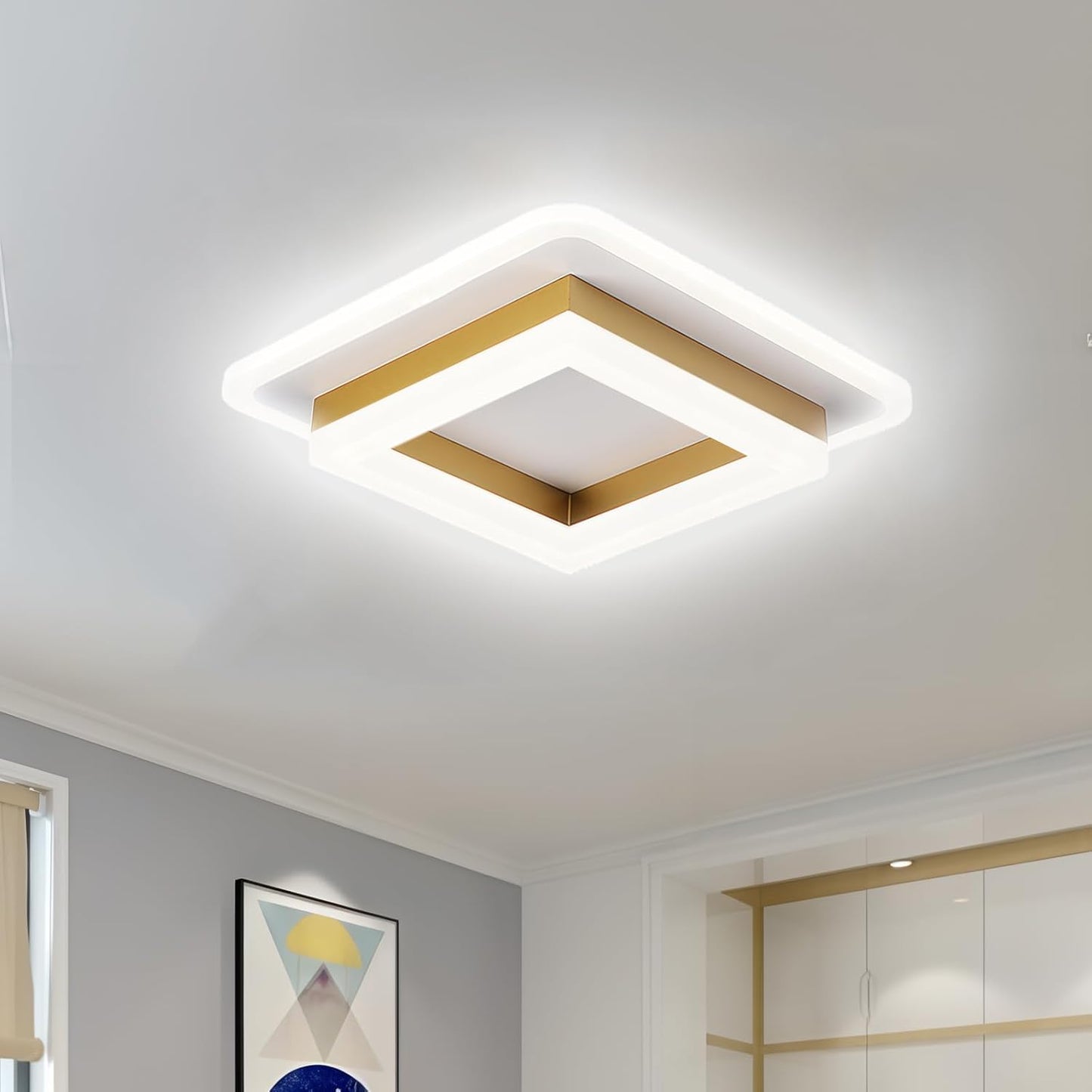 Variant image for Vierkante LED Plafondlamp – Modern Zwart Ontwerp voor Slaapkamer en Gang-8