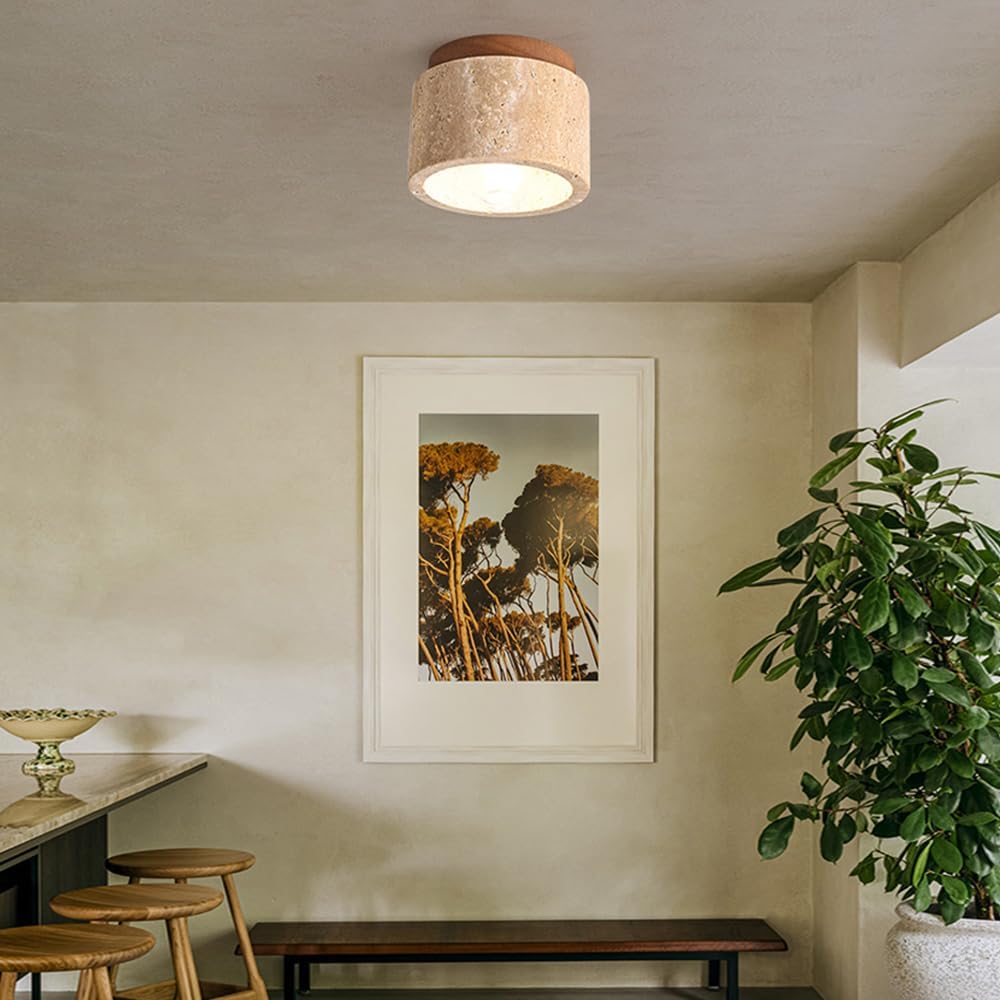 Moderne Verfijnde Travertin Plafondlamp