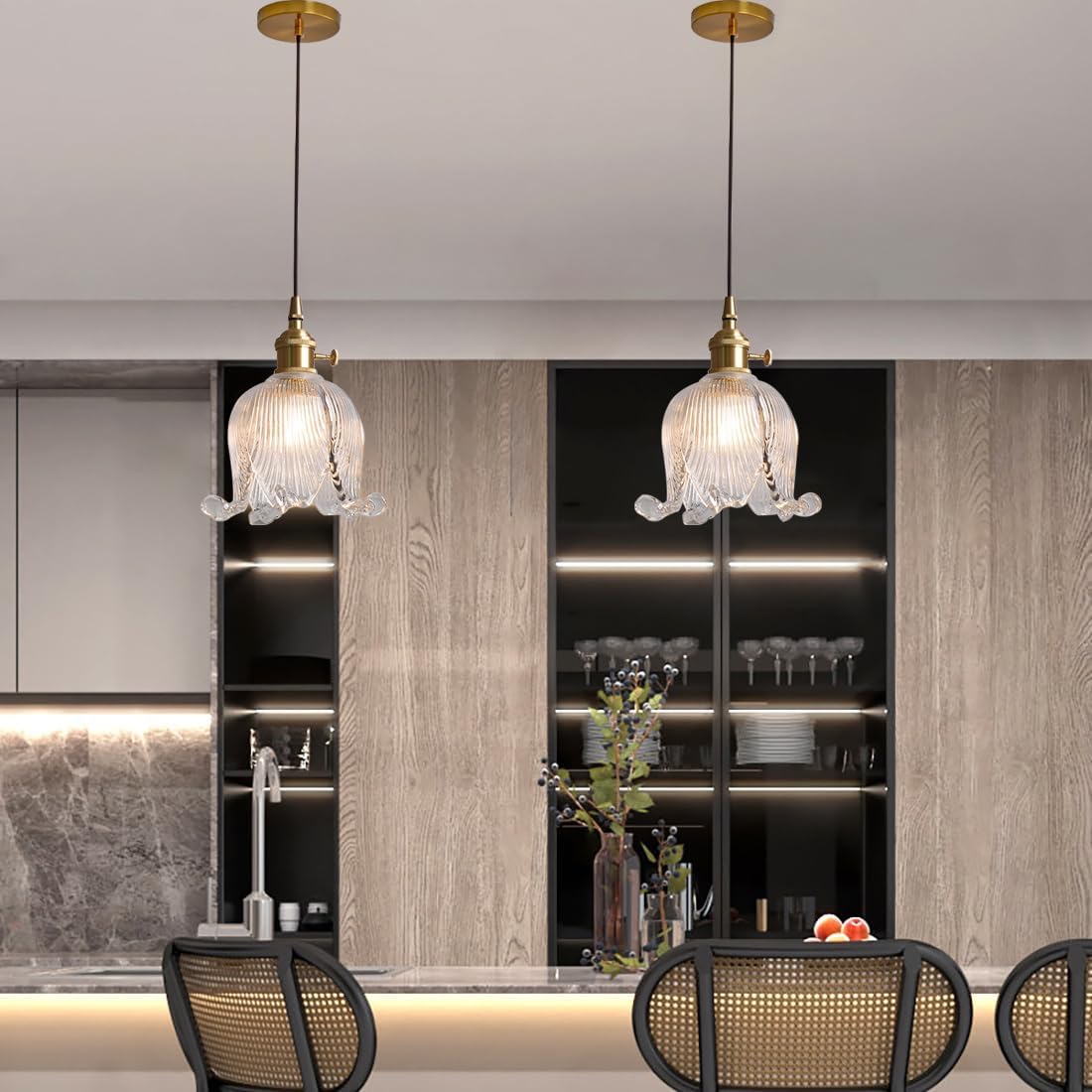 Bloom Glow Glazen Bloemvormige Hanglamp