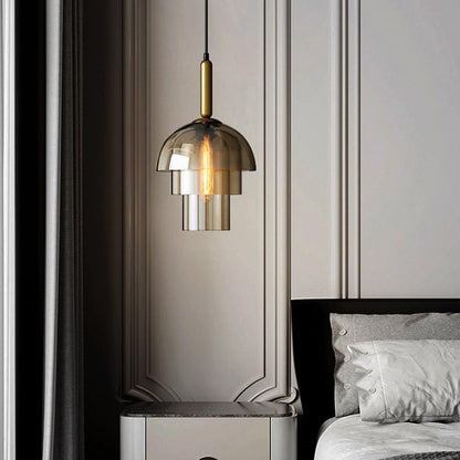 Moderne Cognackleurig Glas Luxe Hanglamp