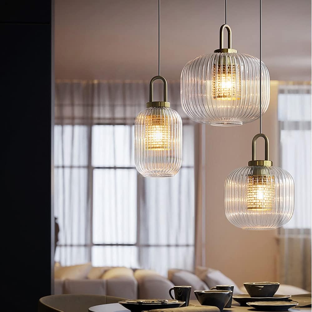 Moderne Stijlvolle Strepen Glazen Hanglamp