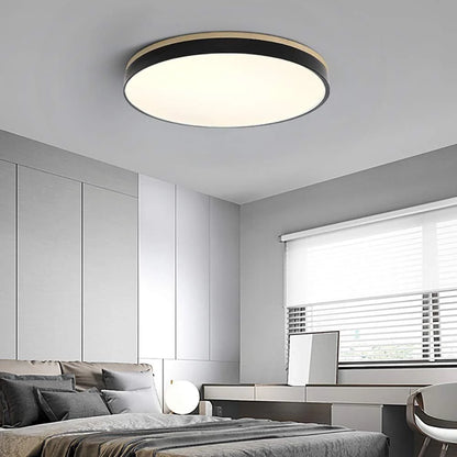 Houten Plafondlamp Flush Mount Rond