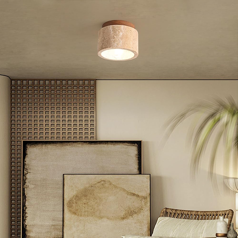 Moderne Verfijnde Travertin Plafondlamp