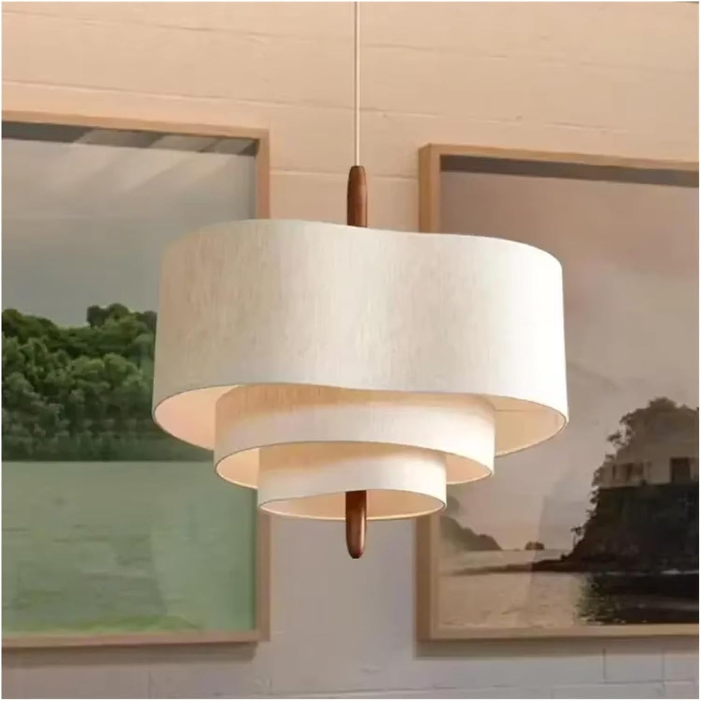 Elegante Stoffen Hanglamp met Warme Gloed