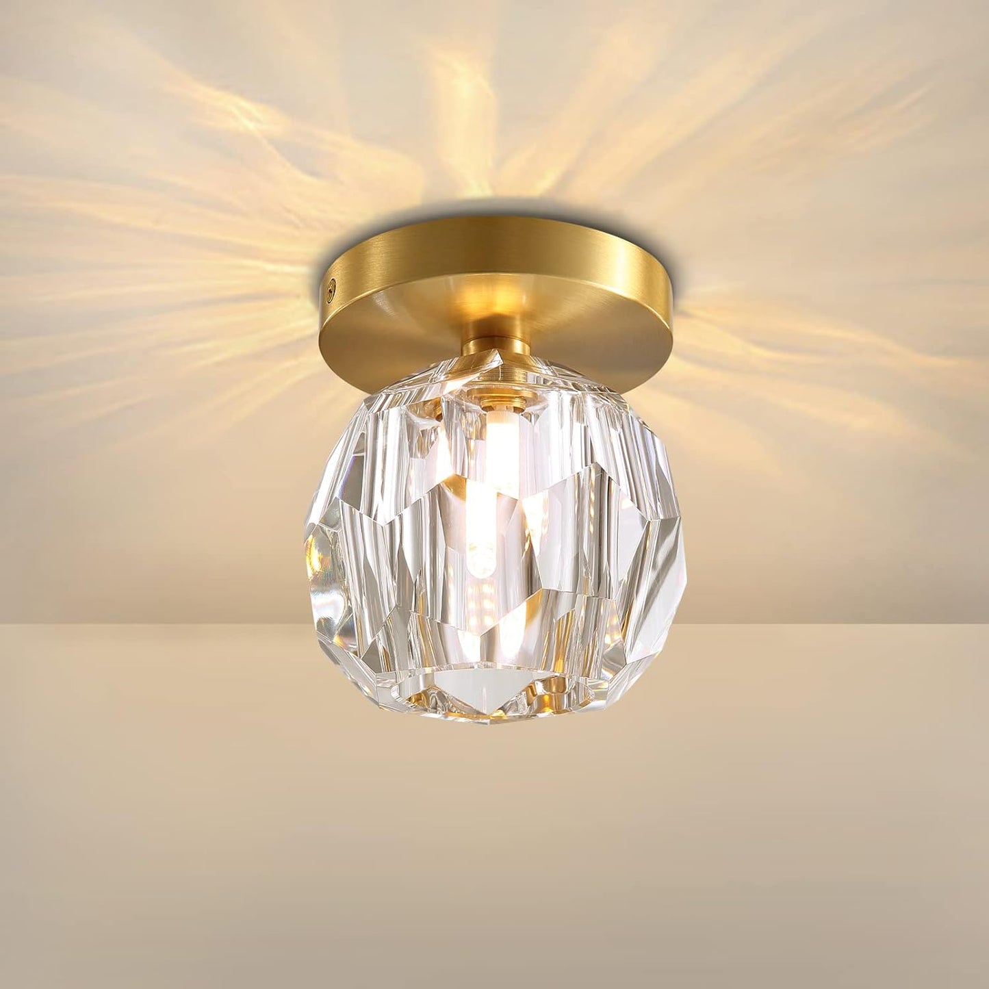 Kristal Enkele Bol Flush Mount Plafondlamp