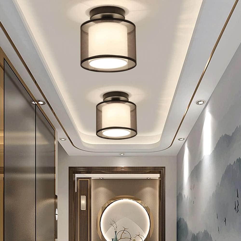 Elegante Plafondlamp met Stoffen Kap