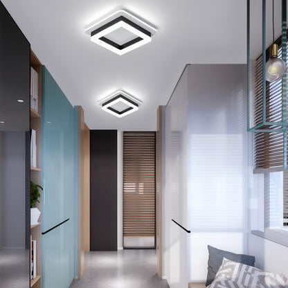 Vierkante LED Plafondlamp – Modern Zwart Ontwerp voor Slaapkamer en Gang 5