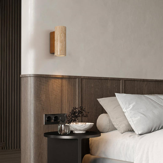 Wandlamp in Wabi Sabi Stijl | Steen & Hout Sfeerverlichting