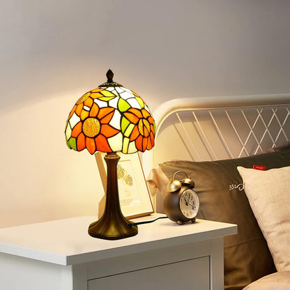 Antieke Glas-in-Lood Handgemaakt Tafellamp