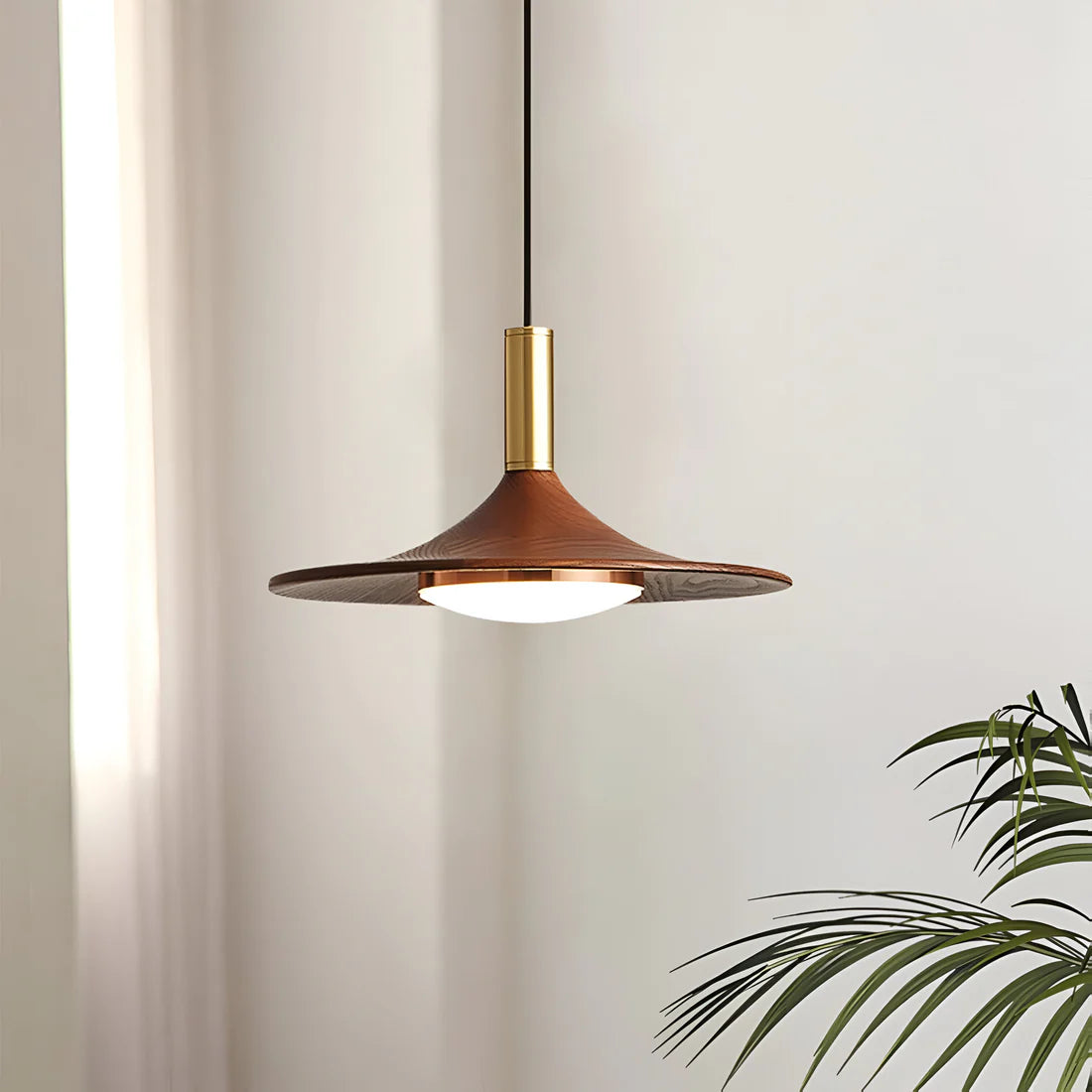 Scandinavische Stijl Walnoot Houten Hanglamp